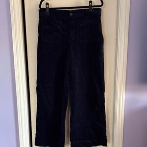 LOFT Navy Corduroy Wide Leg Trousers